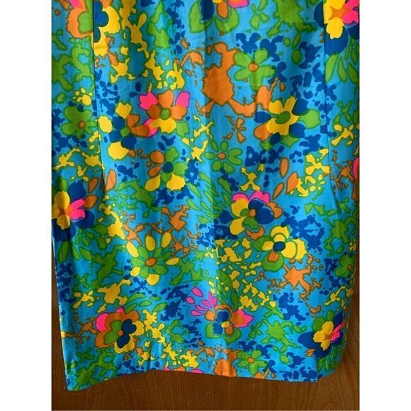 Sears Retro Vintage Floral‎ Shift Dress Blue Multi Size S - Picture 7 of 11
